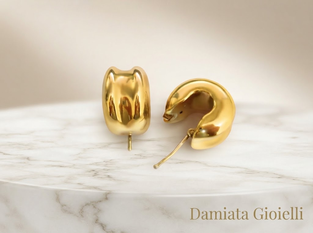 Orecchini a cerchio donna Damiata Gioielli in oro giallo ref. 873/102/1