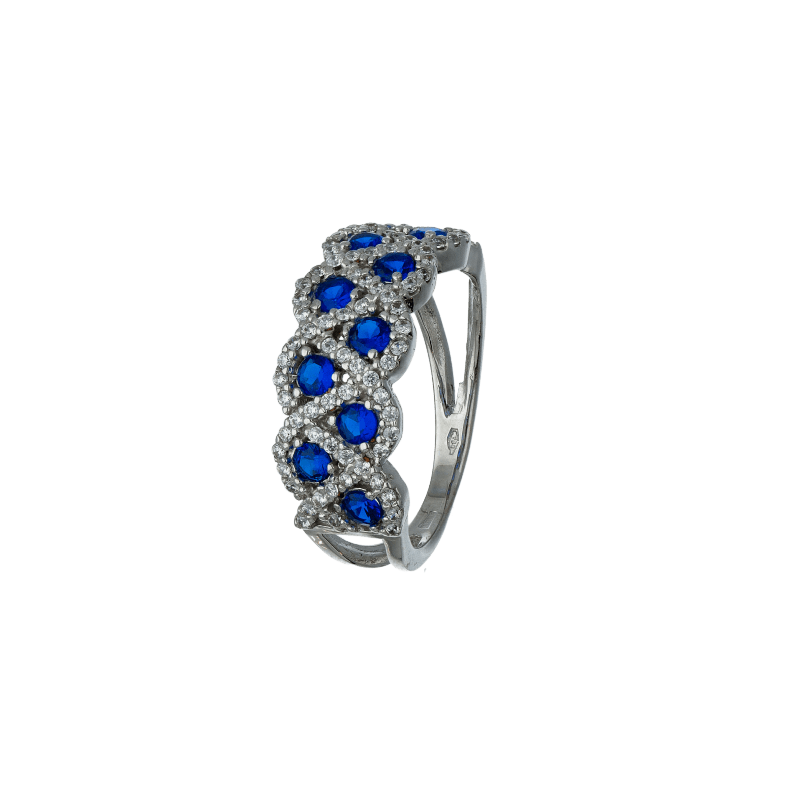 Anello a fascia donna Damiata Gioielli in oro bianco e zirconi 874/102/1