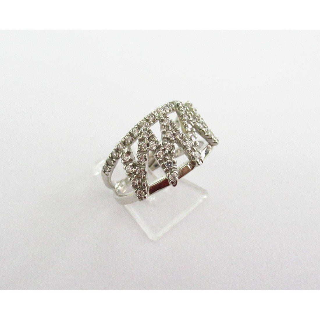 Anello fantasia donna Damiata Gioielli in oro bianco e zirconi 980/102/4