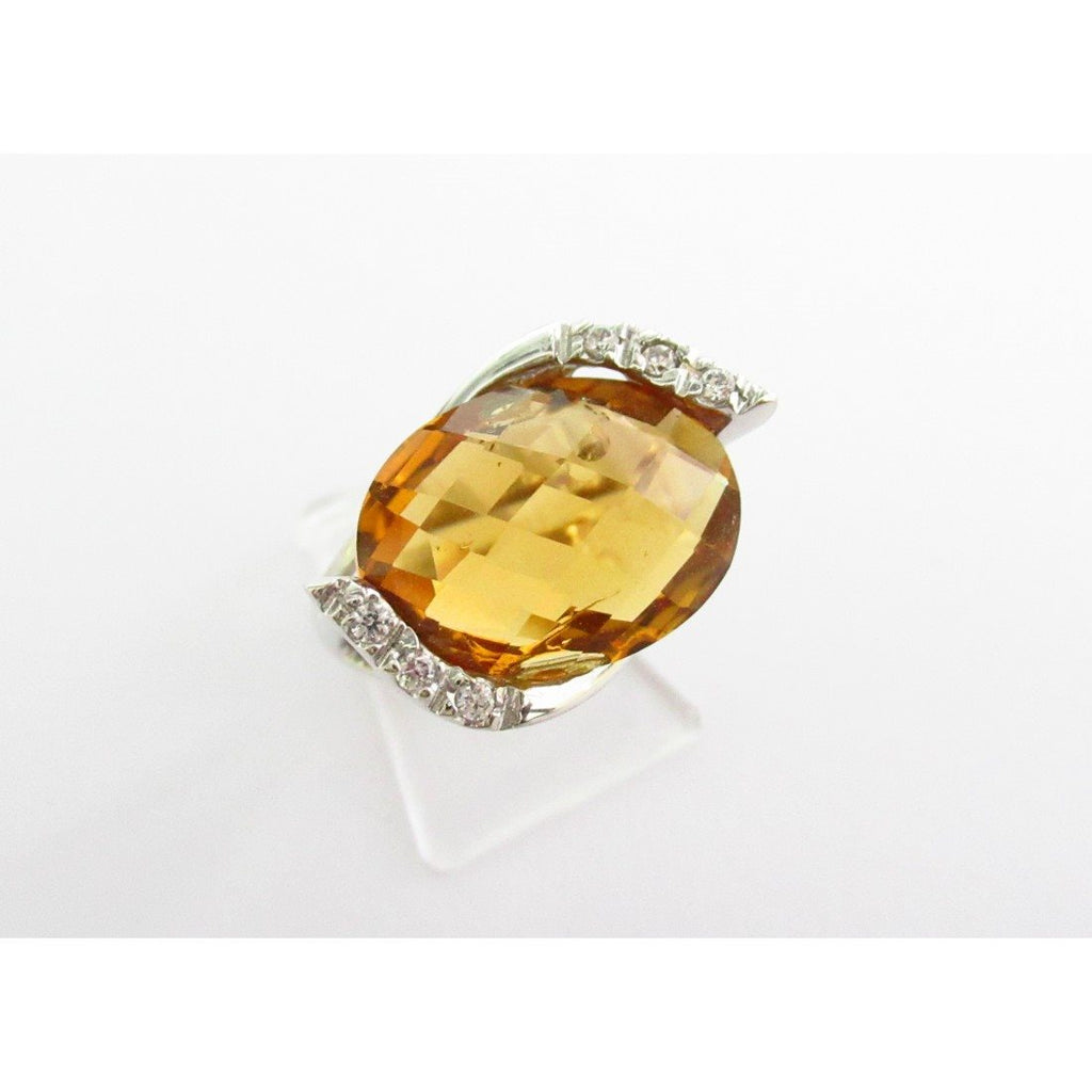 Anello fantasia donna Damiata Gioielli in oro bianco con quarzo e zirconi 981/102