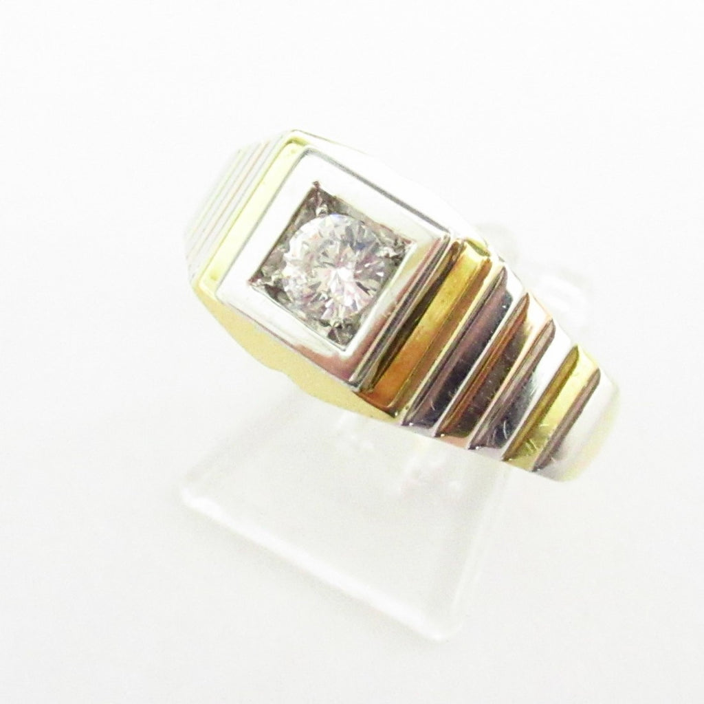 Anello uomo Damiata Gioielli in oro bianco e giallo con zircone 981/102/2