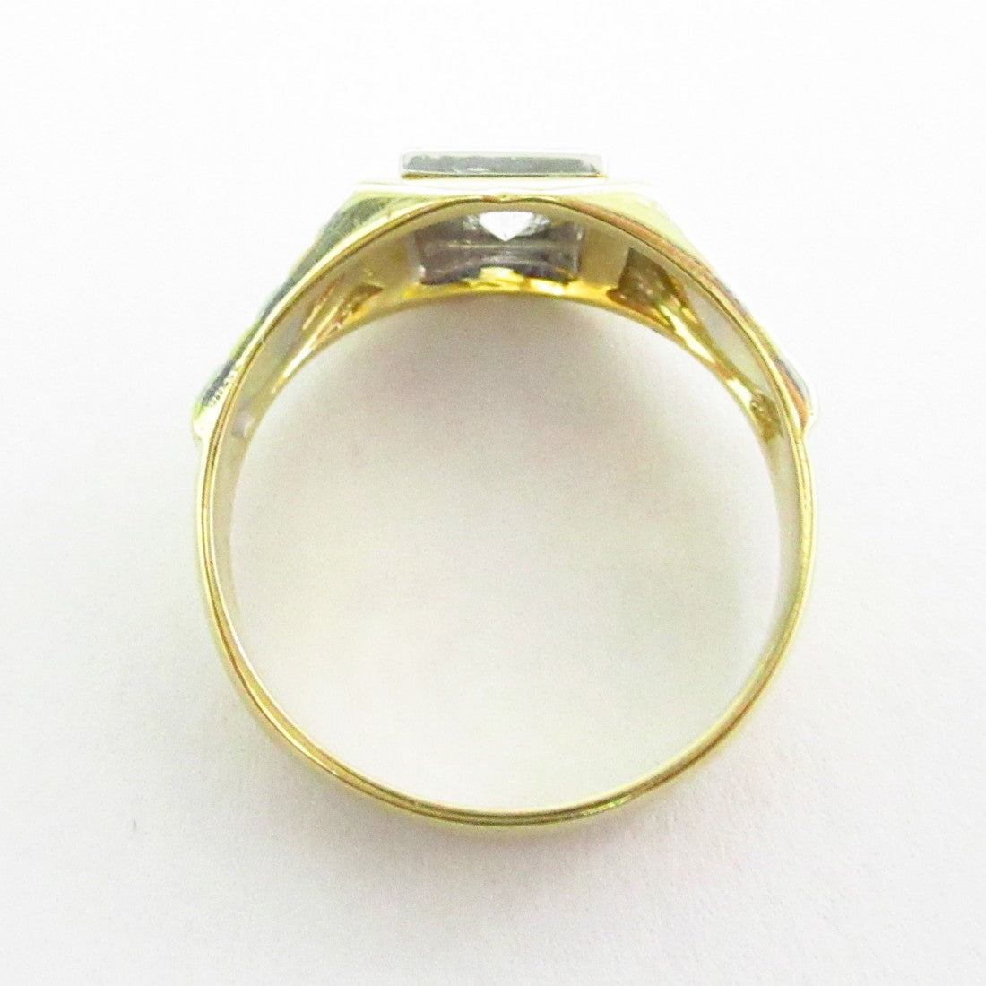 Anello uomo Damiata Gioielli in oro bianco e giallo con zircone 981/102/2