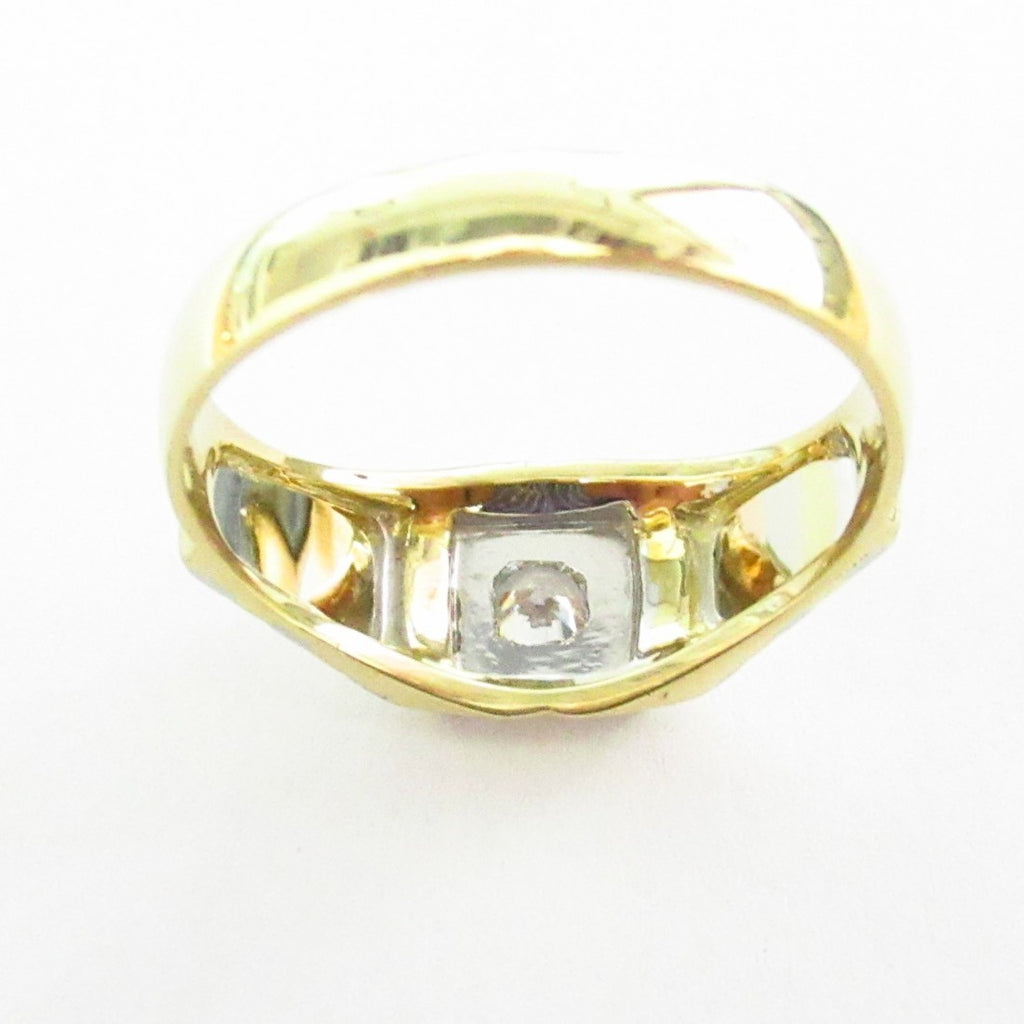 Anello uomo Damiata Gioielli in oro bianco e giallo con zircone 981/102/2