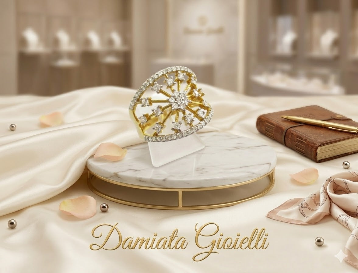 Anello fantasia donna Damiata Gioielli in oro giallo e zirconi 982/102/2