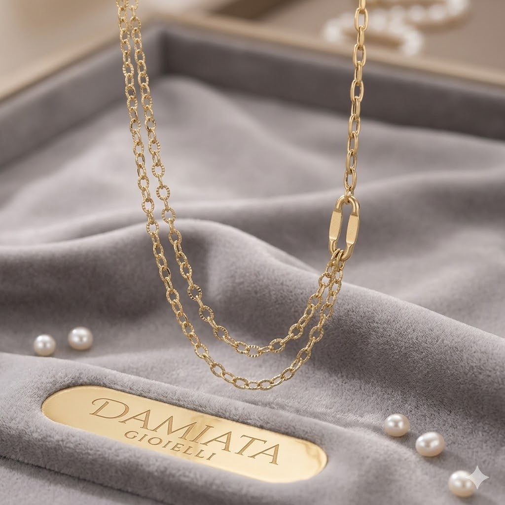 Collana a due fili donna Damiata Gioielli in oro giallo 982/102/3