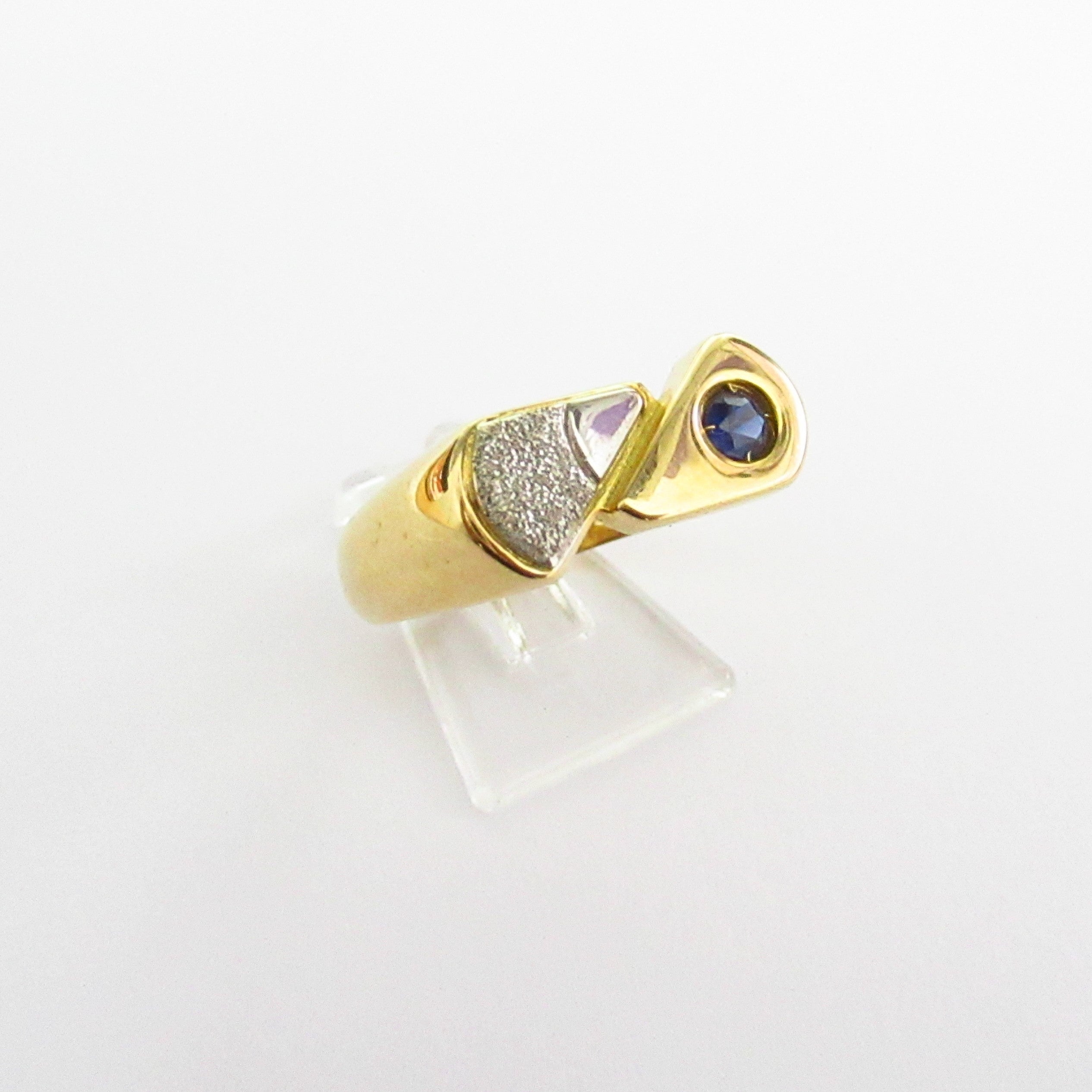 Anello uomo Damiata Gioielli in oro giallo e bianco con zircone 985/102