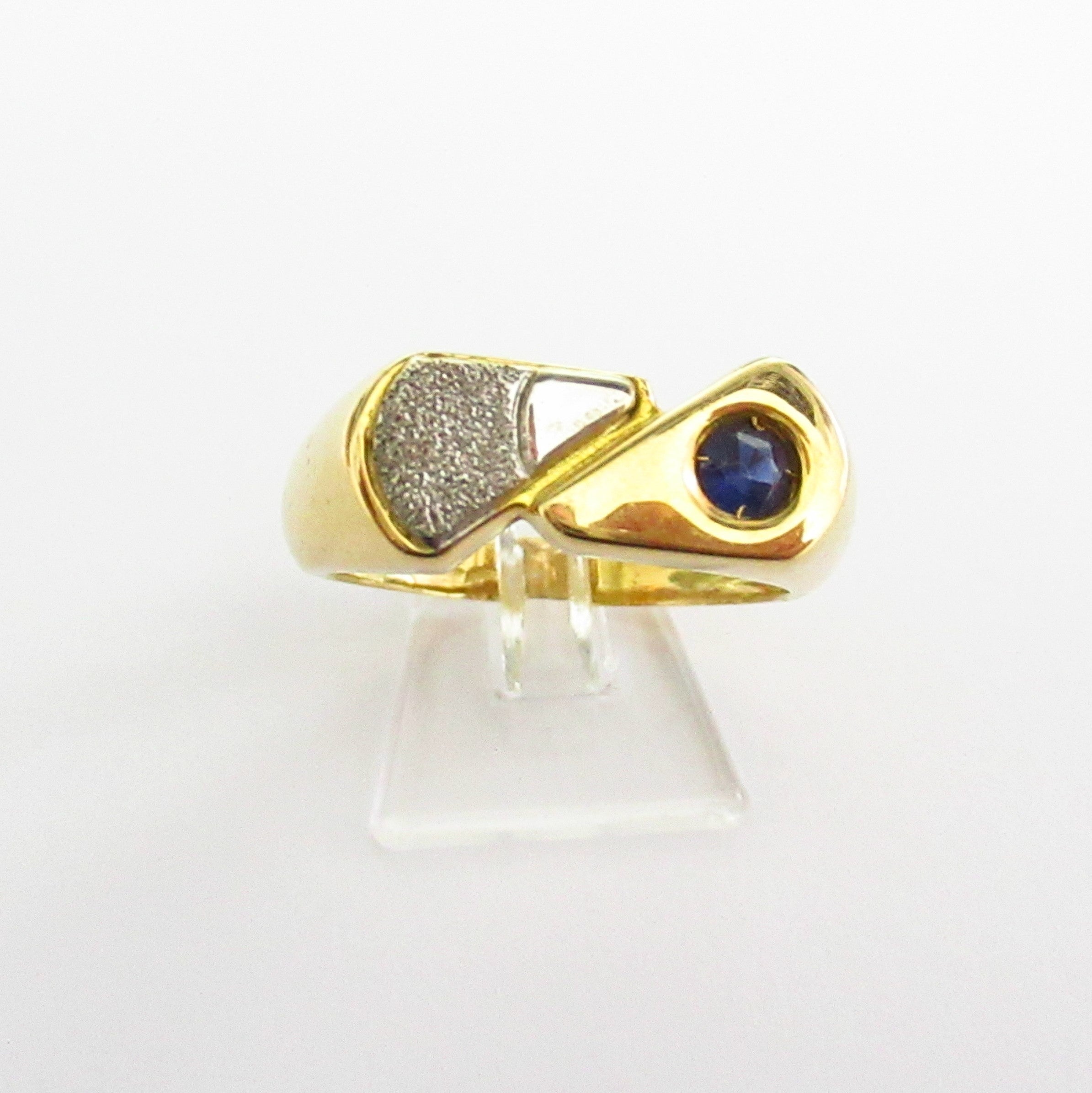 Anello uomo Damiata Gioielli in oro giallo e bianco con zircone 985/102