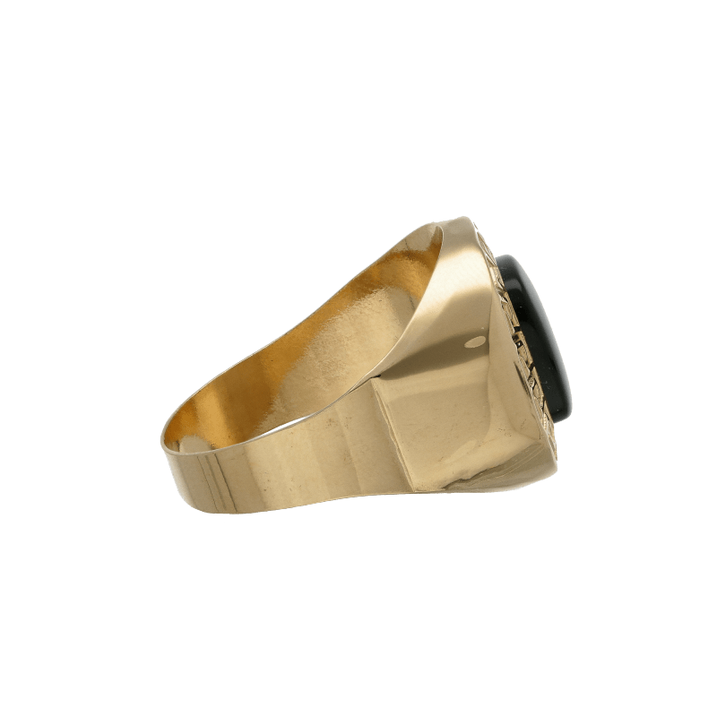 Anello uomo Damiata Gioielli in oro giallo e onice nero 986/102/1