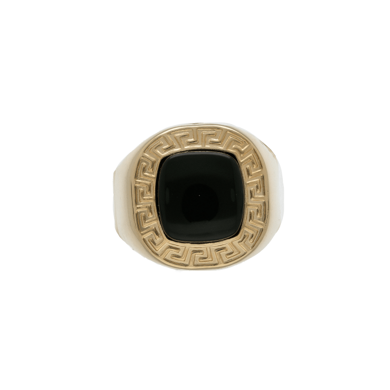 Anello uomo Damiata Gioielli in oro giallo e onice nero 986/102/1