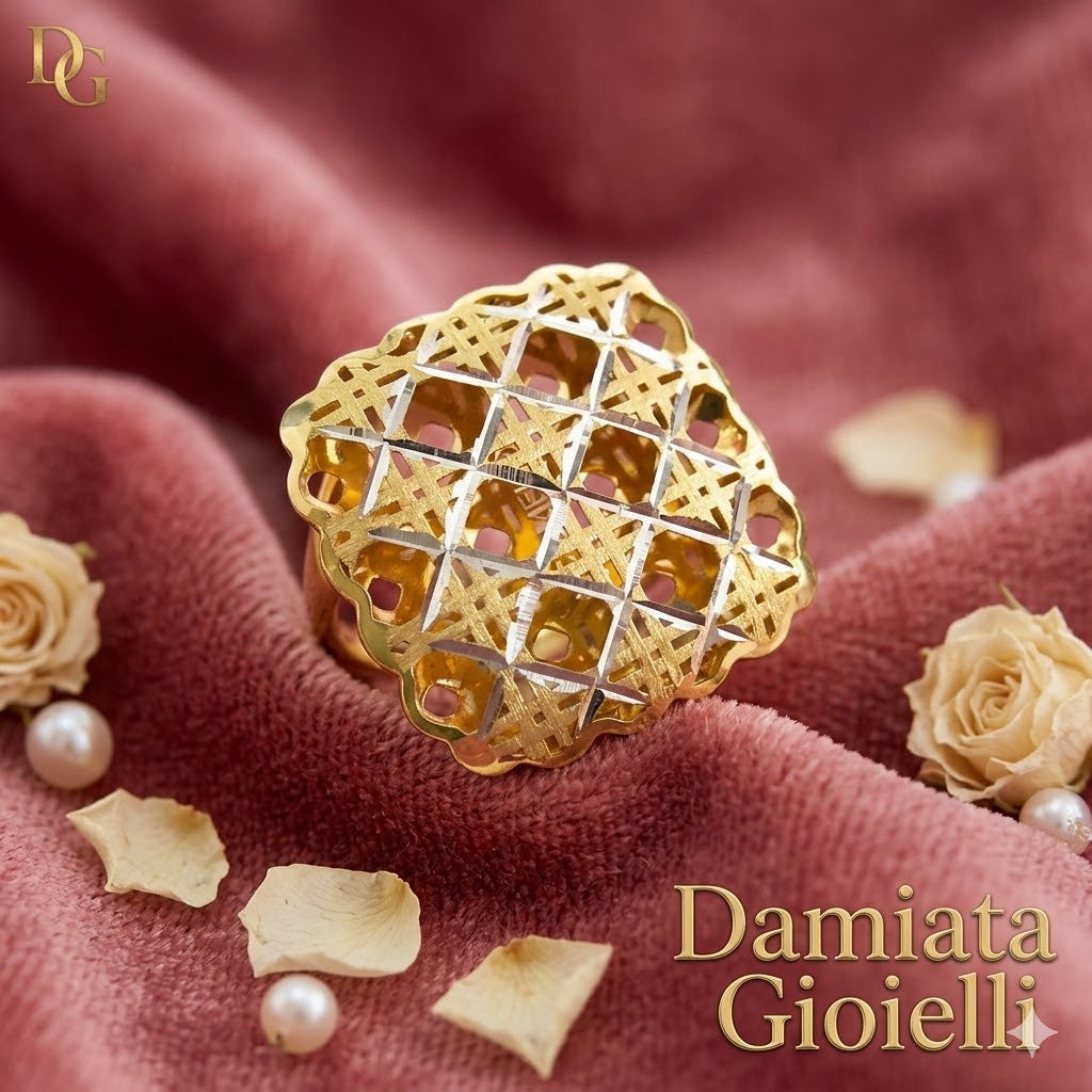 Anello fantasia donna Damiata Gioielli in oro bianco e giallo 986/102