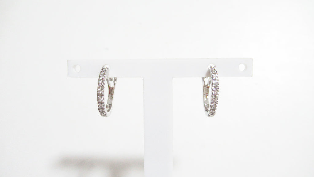 Orecchini cerchio donna Recarlo in oro bianco e diamanti A016/B