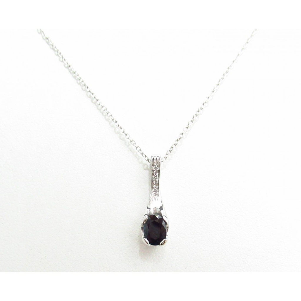 Collana donna Recarlo in oro bianco, diamanti e zaffiro A090/BZTR