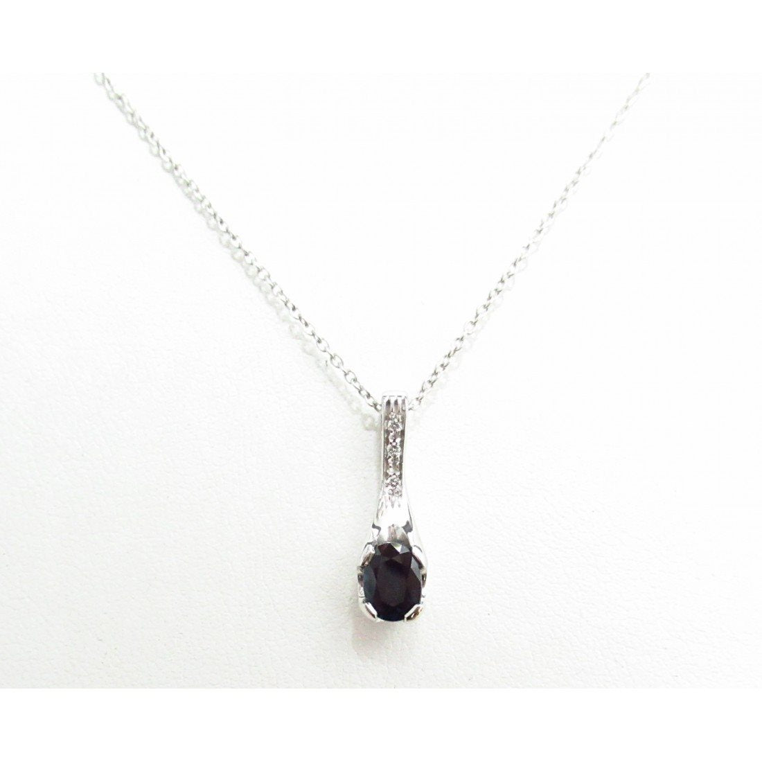 Collana donna Recarlo in oro bianco, diamanti e zaffiro A090/BZTR