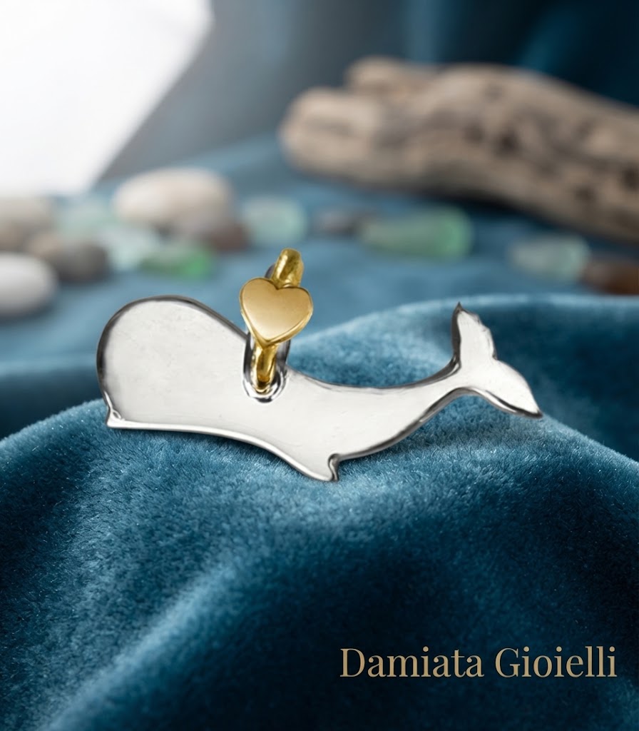 Charm unisex Edoardo Mariani Balena in argento e oro ref. A100KCA