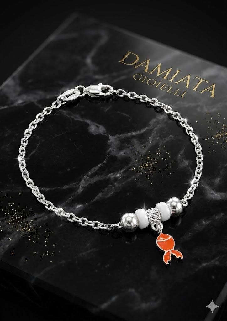 Bracciale donna Edoardo Mariani in argento smaltato, lunghezza 17 cm. A151P/17