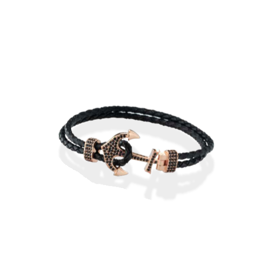 Bracciale unisex 1ONE in corda, acciaio e zirconi A2446