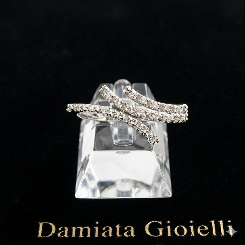 Anello fantasia donna Recarlo in oro bianco e diamanti A416/B