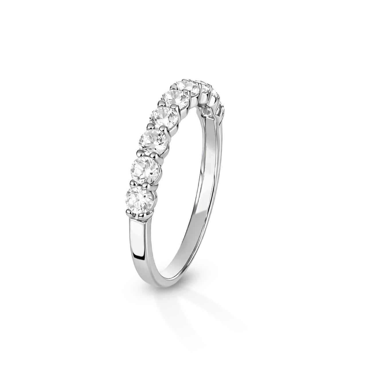 Anello mezza veretta donna IGOLD in oro bianco e zirconi ref. A491B1