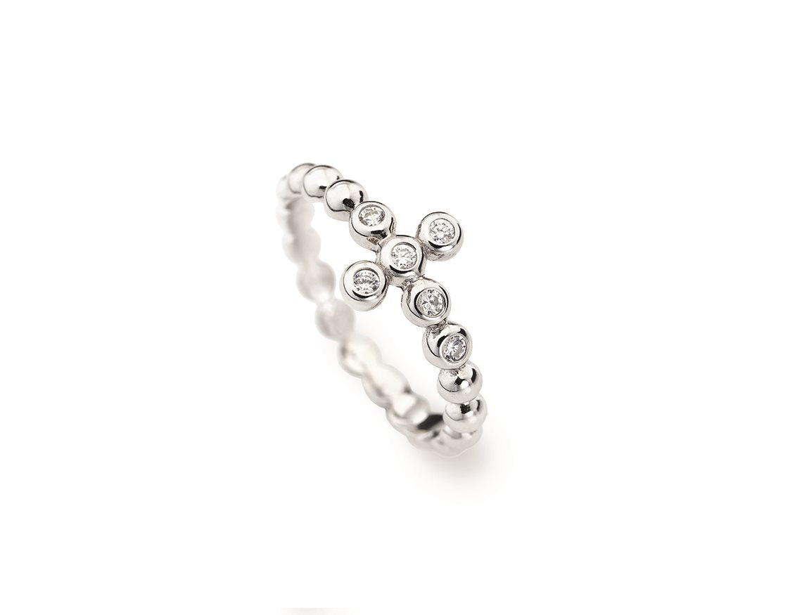 Anello Amen donna in argento con zirconi bianchi ABOBB-12