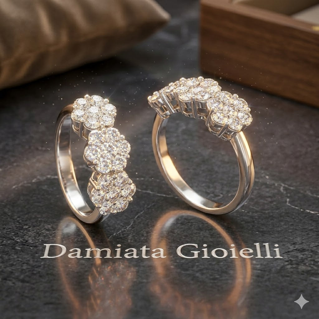 Anello donna Giorgio Visconti in oro bianco e diamanti di 0,41 carati ABX12311