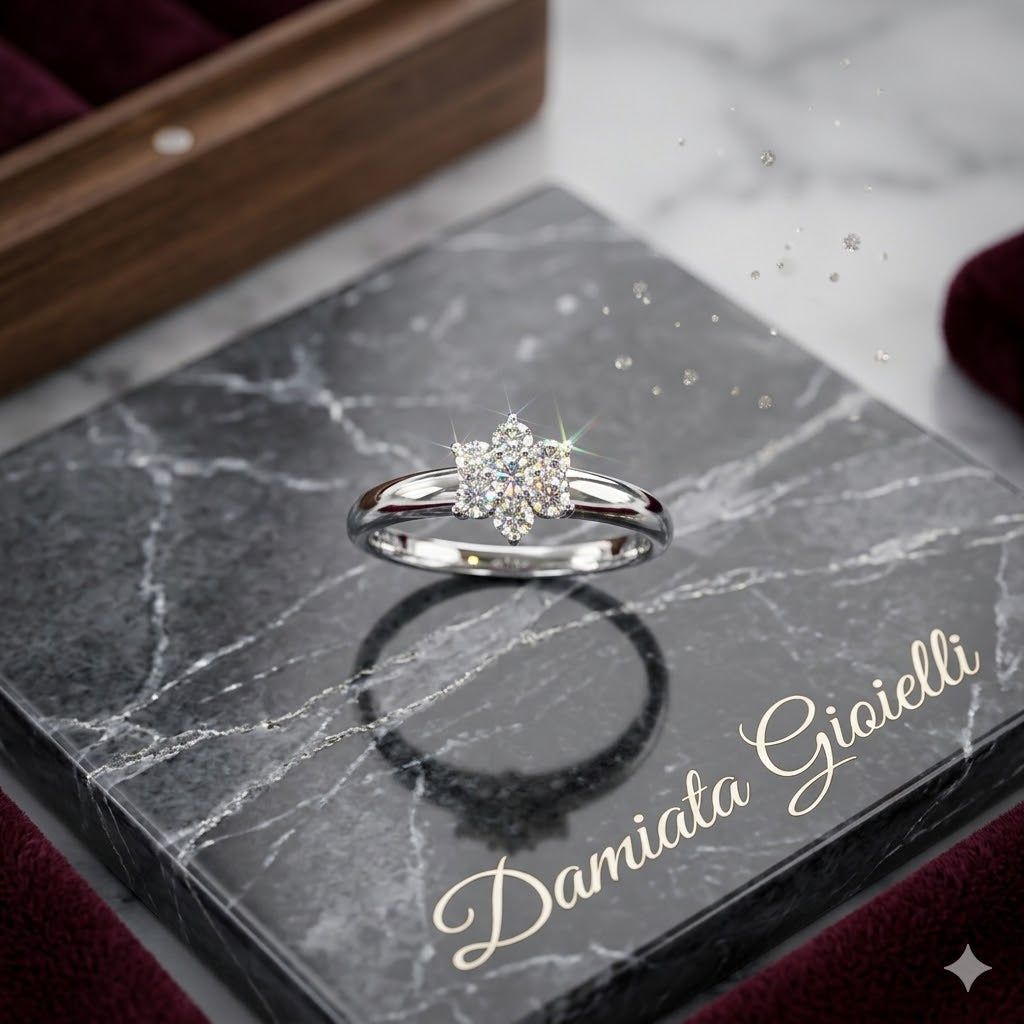 Anello donna Giorgio Visconti in oro bianco e diamanti ABX13024