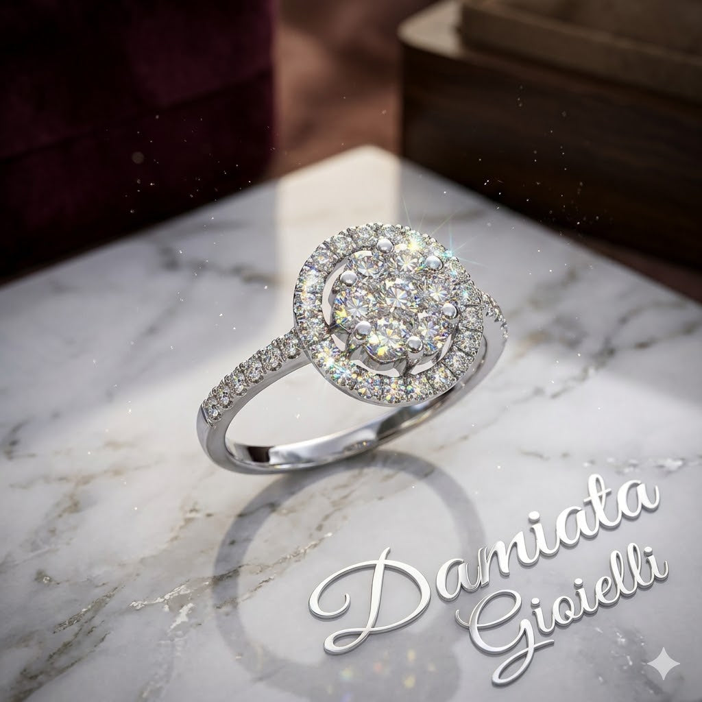Anello donna Giorgio Visconti in oro bianco e diamanti ABX13154