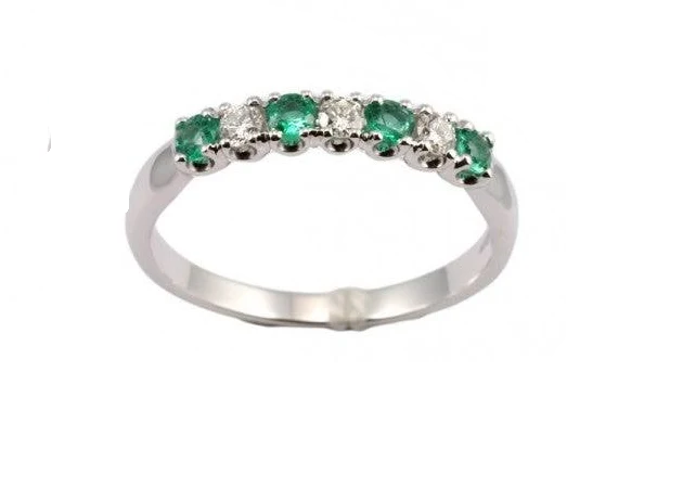 Anello donna Giorgio Visconti in oro bianco, diamanti e smeraldi ABX14136AS