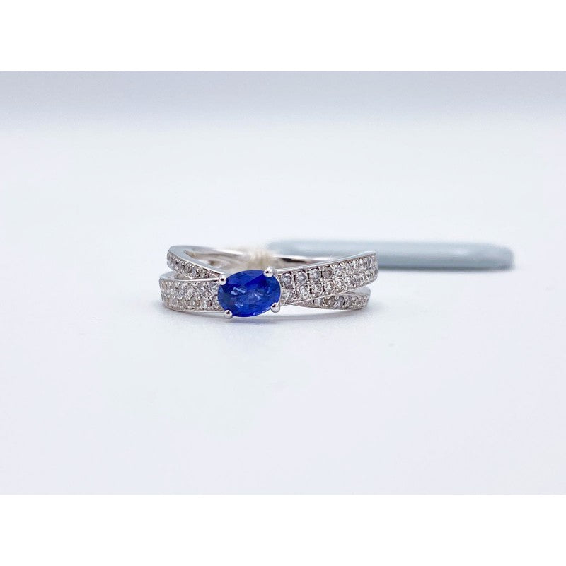 Anello donna Giorgio Visconti in oro bianco, diamanti e zaffiro ABX14145Z