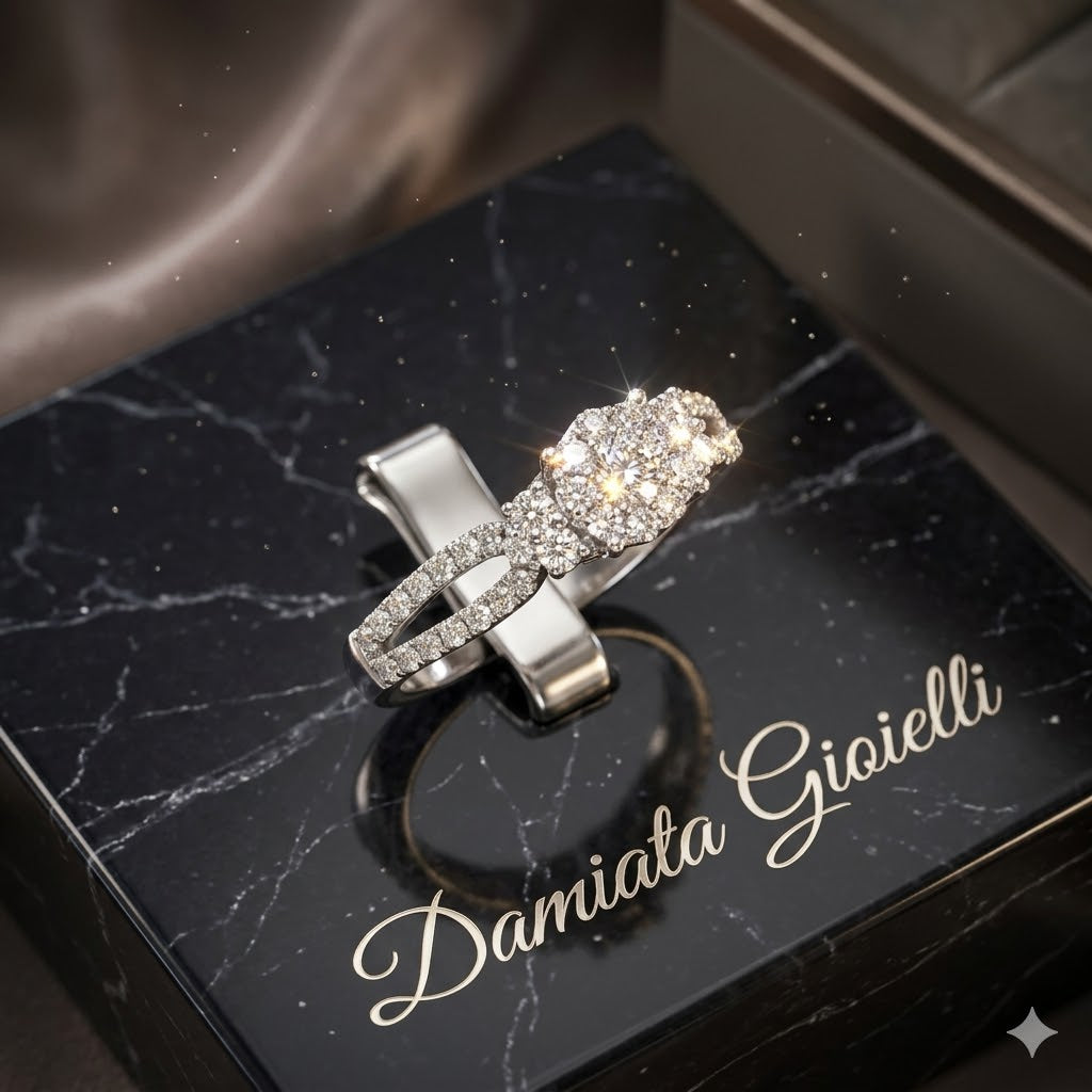 Anello donna Giorgio Visconti in oro bianco e diamanti ABX15244