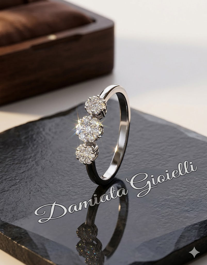 Anello donna Giorgio Visconti in oro bianco e diamanti di 0,32 carati ABX15498