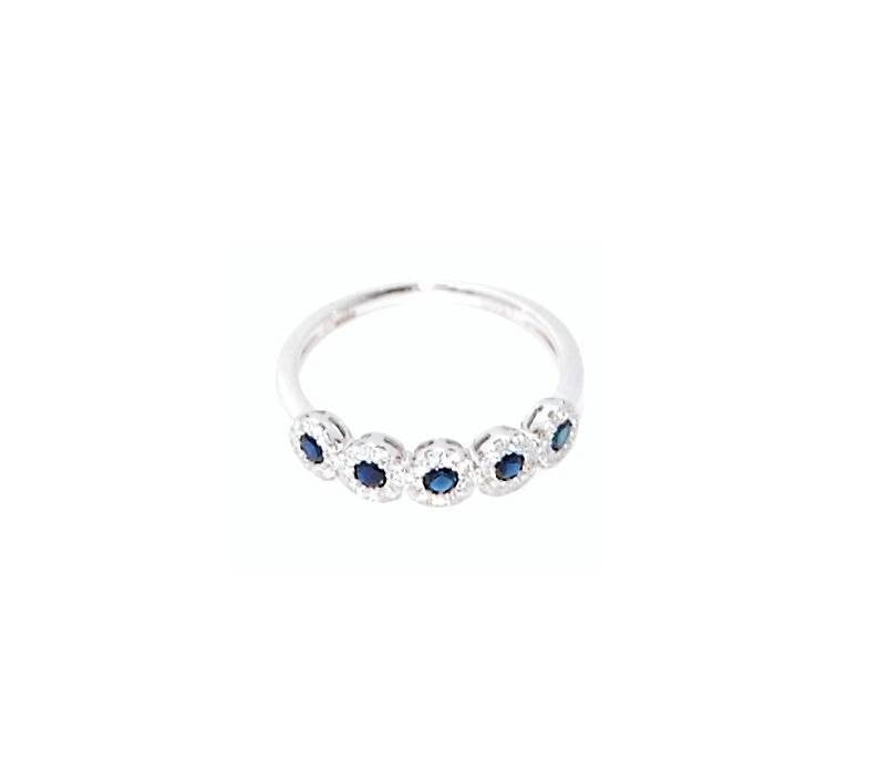 Anello donna Giorgio Visconti in oro bianco, diamanti e zaffiri ABX16495Z