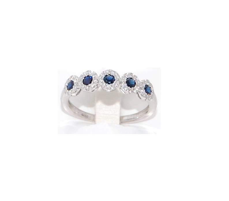 Anello donna Giorgio Visconti in oro bianco, diamanti e zaffiri ABX16495Z