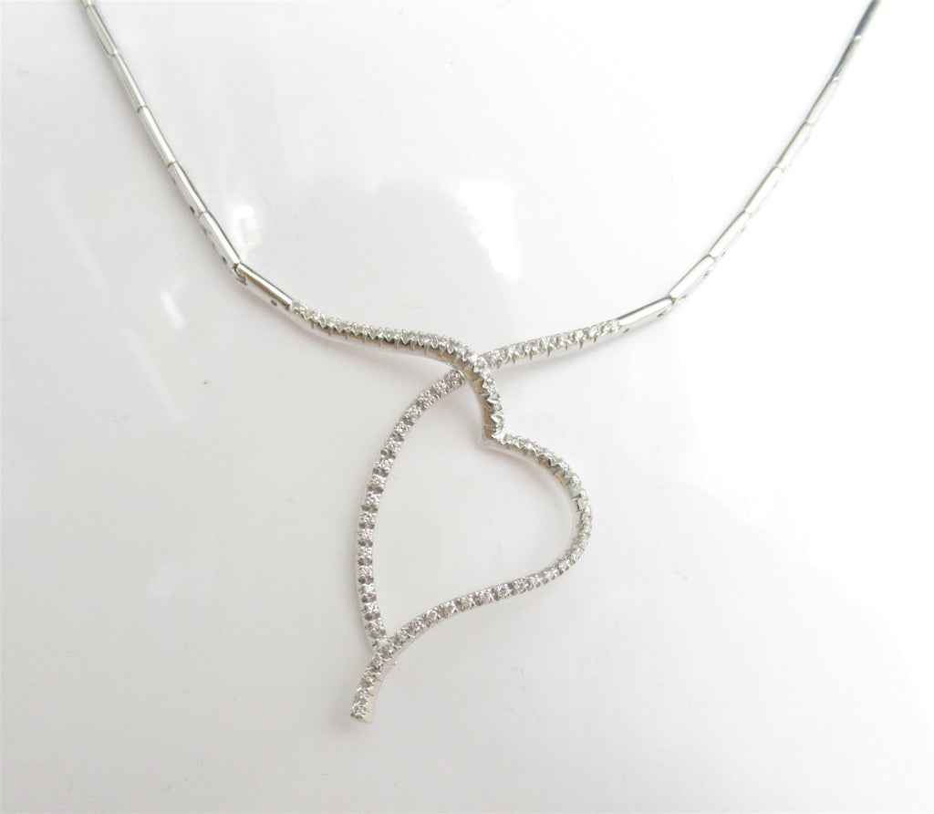 Collana cuore donna Recarlo in oro bianco e diamanti AC407/B