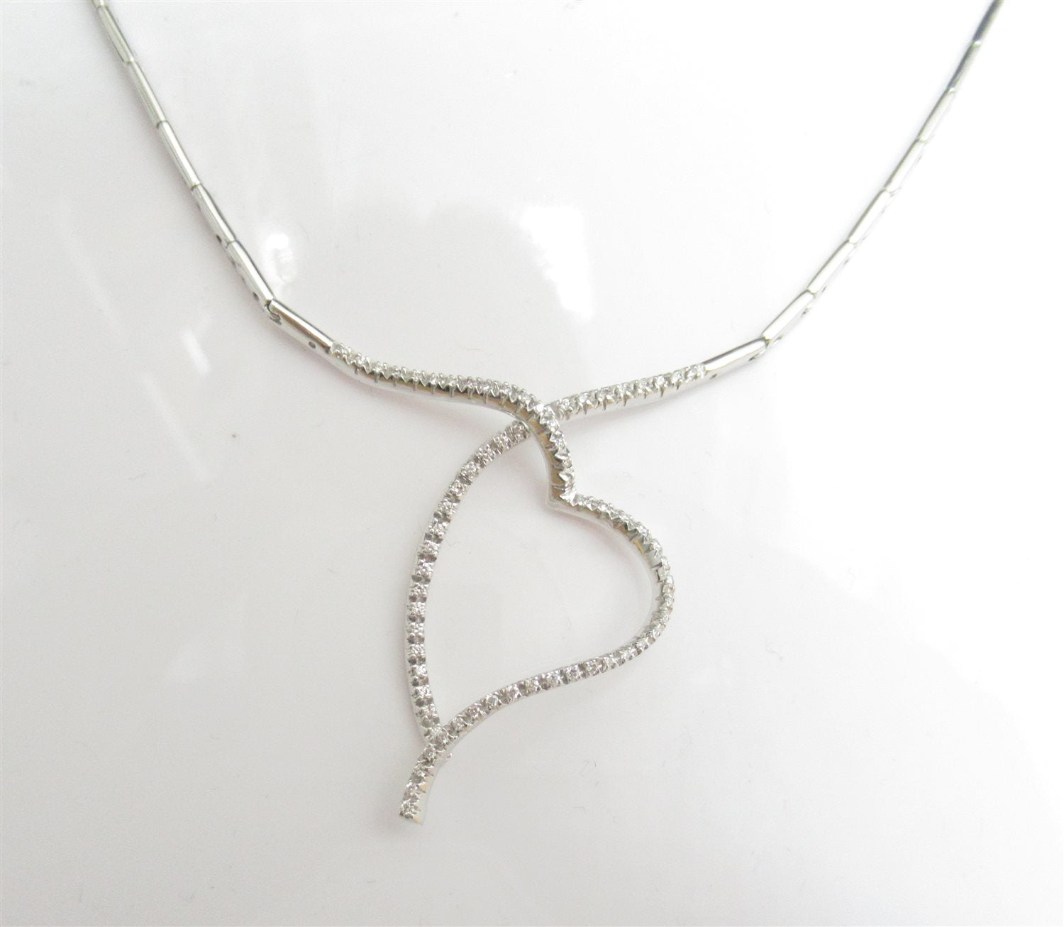 Collana cuore donna Recarlo in oro bianco e diamanti AC407/B