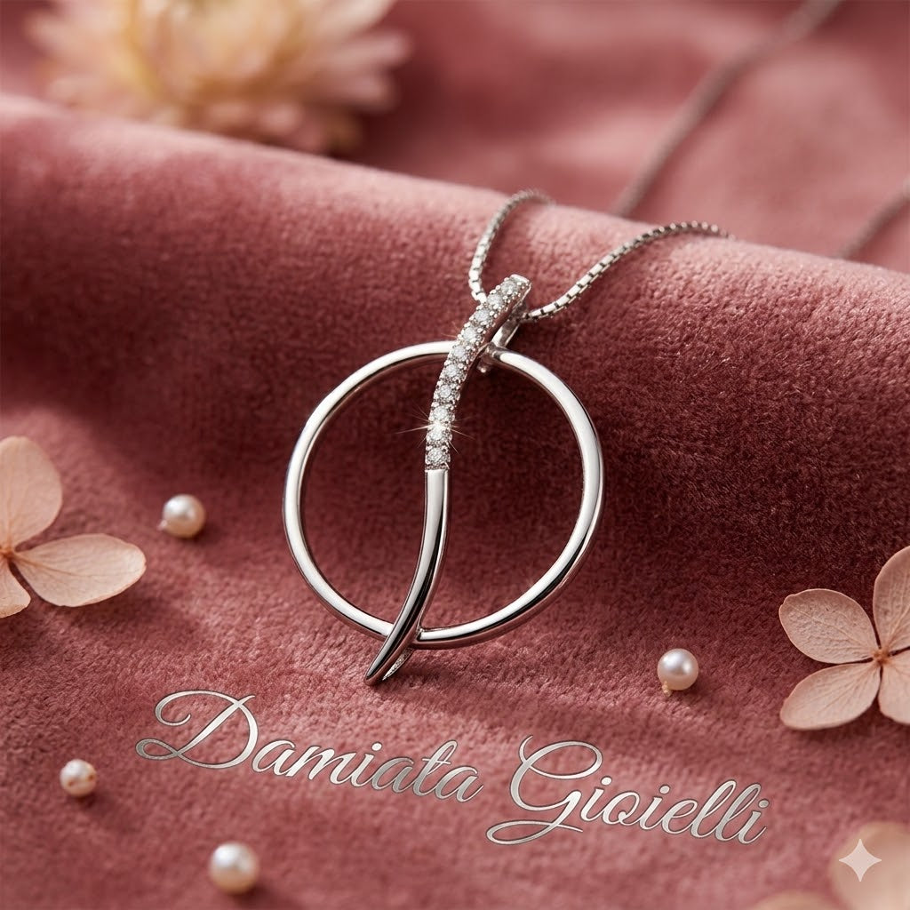 Collana fantasia donna Recarlo in oro bianco e diamanti AC461/BTR