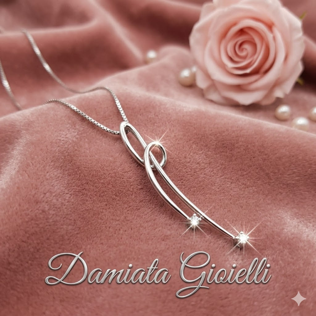 Collana fantasia donna Recarlo in oro bianco 18 carati e diamanti AE223/B