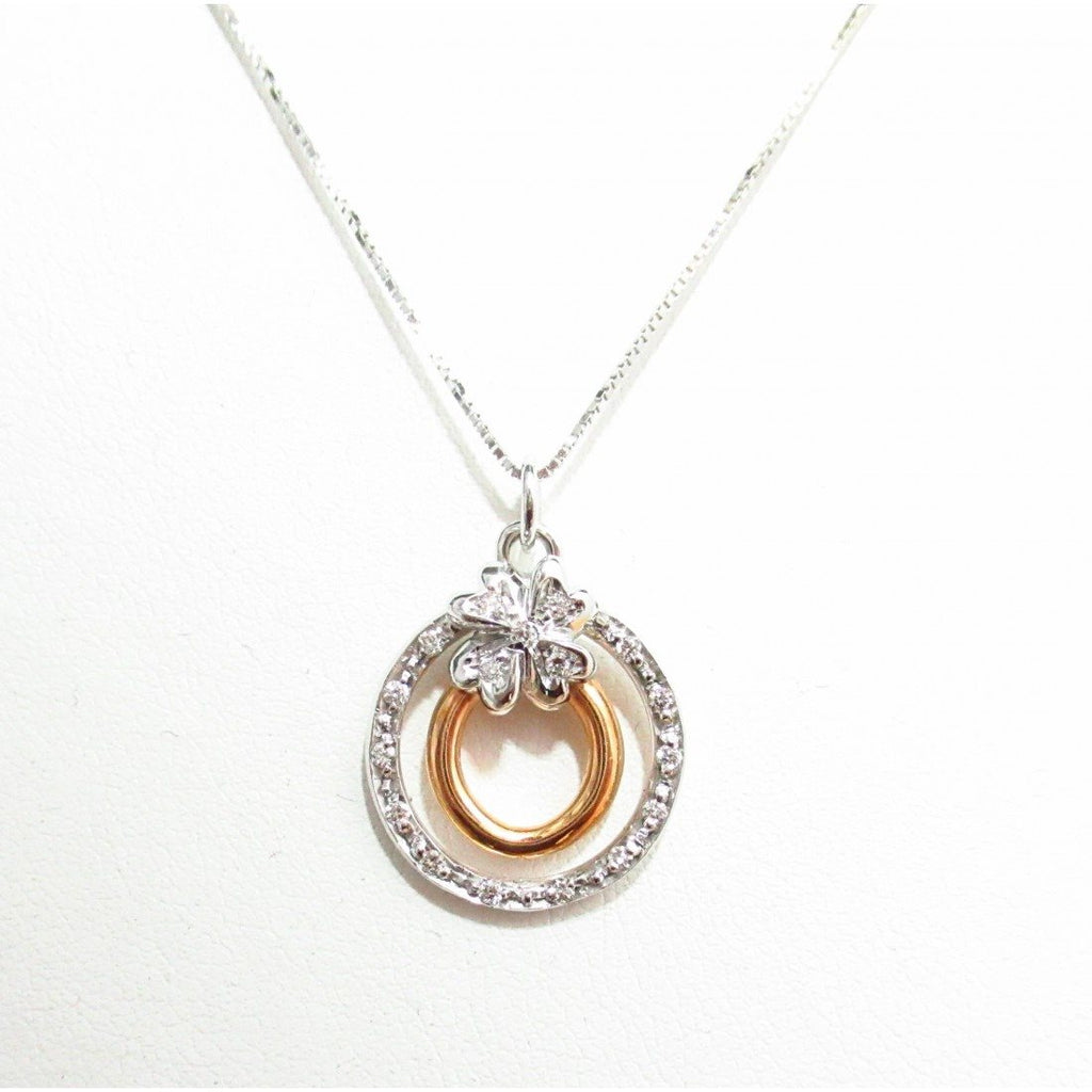 Collana fantasia donna Recarlo in oro bianco e rosa con diamanti AE279/BRTR