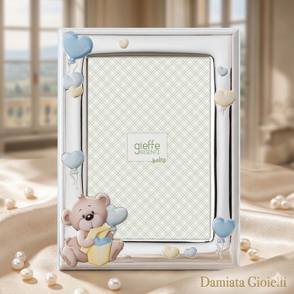 Cornice portafoto bambino Gieffe in argento misure 13x9 cm. AEGF0600.13C