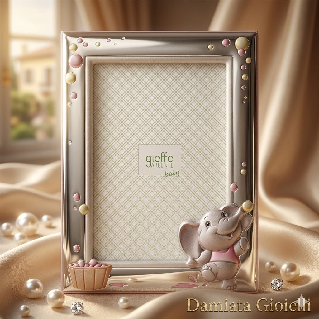 Cornice portafoto bambina Gieffe in argento misure 13x9 cm. AEGF0603.13R