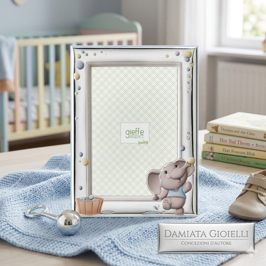 Cornice portafoto bambino Gieffe in argento misure 13x9 cm. AEGF0603.13C