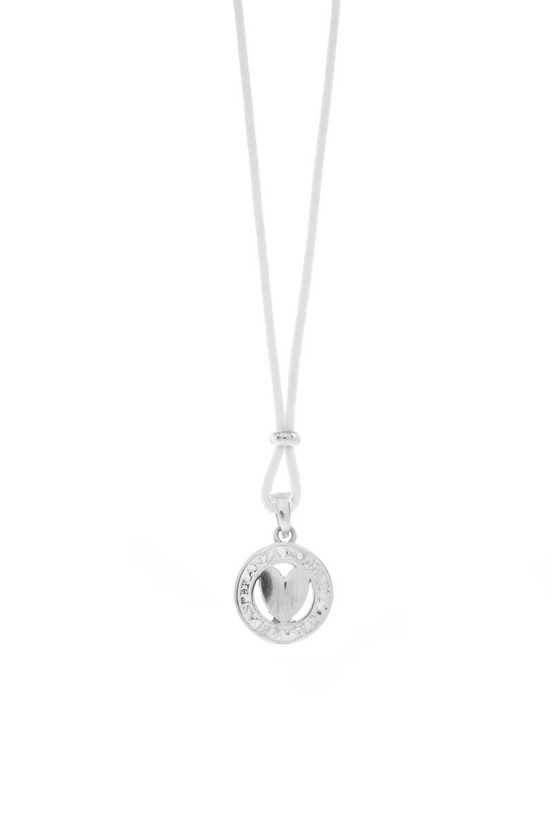 Collana donna Agios in argento e corda bianca AGI154/C-PEC-AB