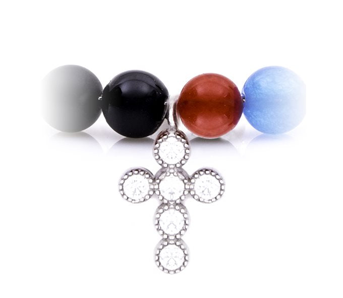 Bracciale donna Agios collezione "IESUS" in argento e zirconi bianchi AGI1000/B-ZB