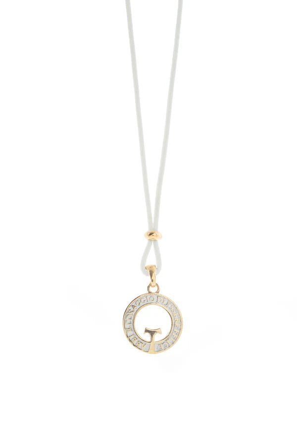 Collana Agios unisex con pendente in corda e argento AGI265/C-PE-OB