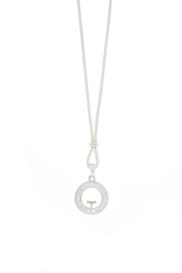 Collana Agios unisex in argento e corda AGI265/PE-AB
