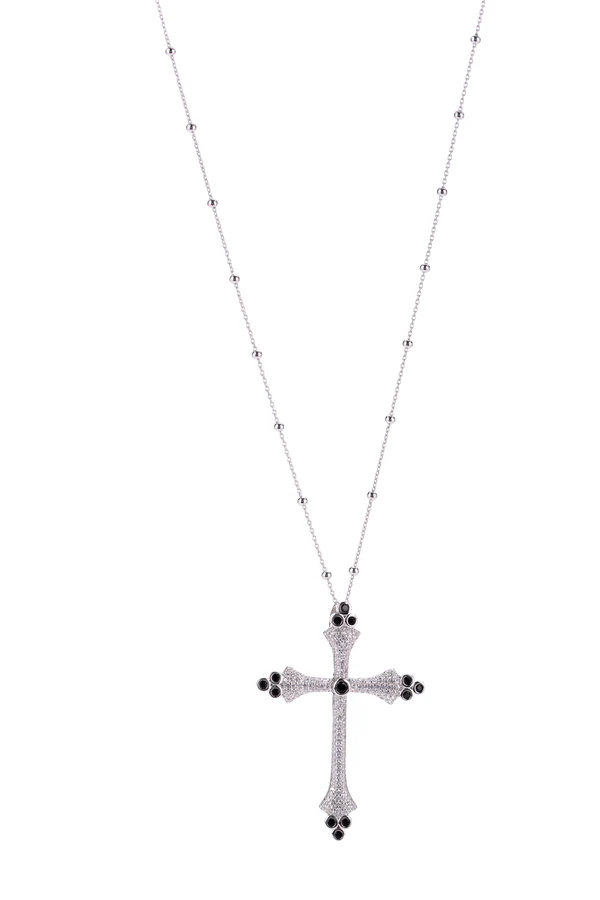 Collana Agios donna in argento e zirconi bianchi e neri AGI293/C-ZN