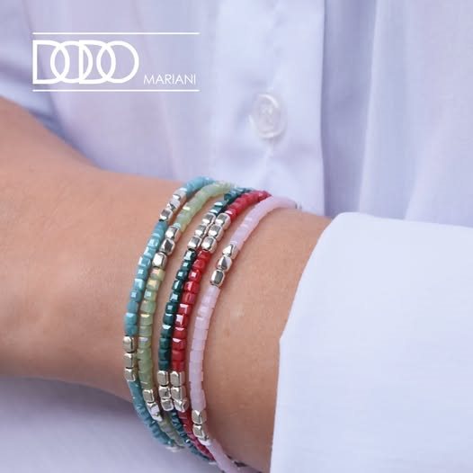Bracciale donna Dodo Mariani in argento e cristalli rossi, lunghezza 18 cm. AI105RO