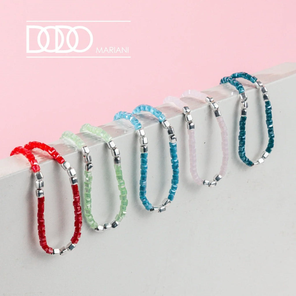 Bracciale donna Dodo Mariani in argento e cristalli rossi, lunghezza 18 cm. AI105RO