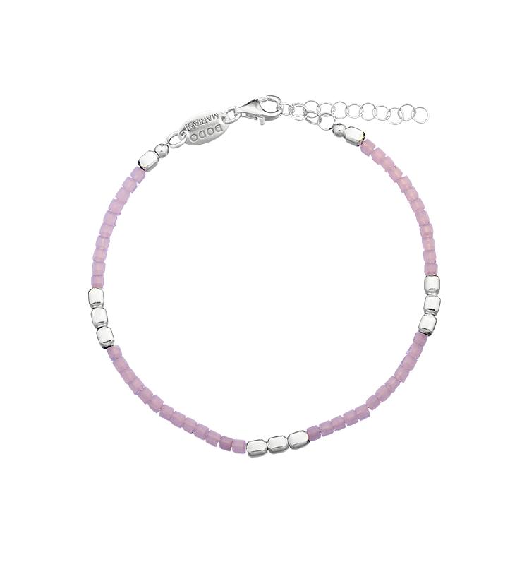 Bracciale Dodo Mariani donna in argento e cristallo rosa, lunghezza 18 cm. AI105RS