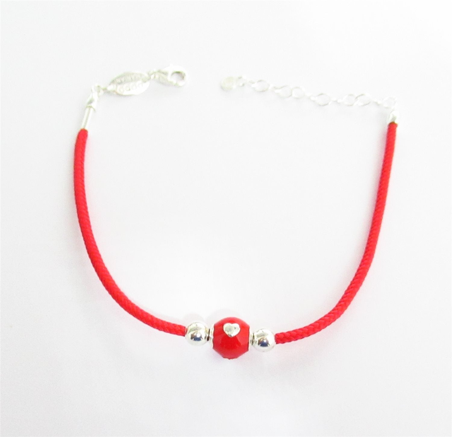 Bracciale Dodo Mariani donna in corda e argento con charm rosso con cuore AL105/CU
