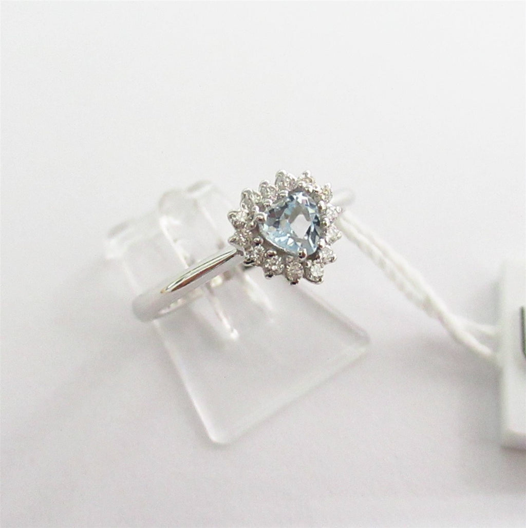 Anello donna Lucciole Gioielli in oro bianco, diamanti e topazio ANAIR/1T